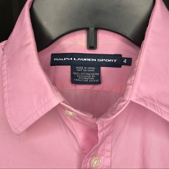 Pink w/ Navy Emblem Ralph Lauren Sport Button Up - Picture 3 of 5